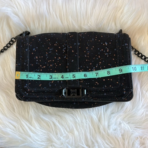 Rebecca Minkoff Love Crossbody In Black Splatter Suede - Picture 14 of 16